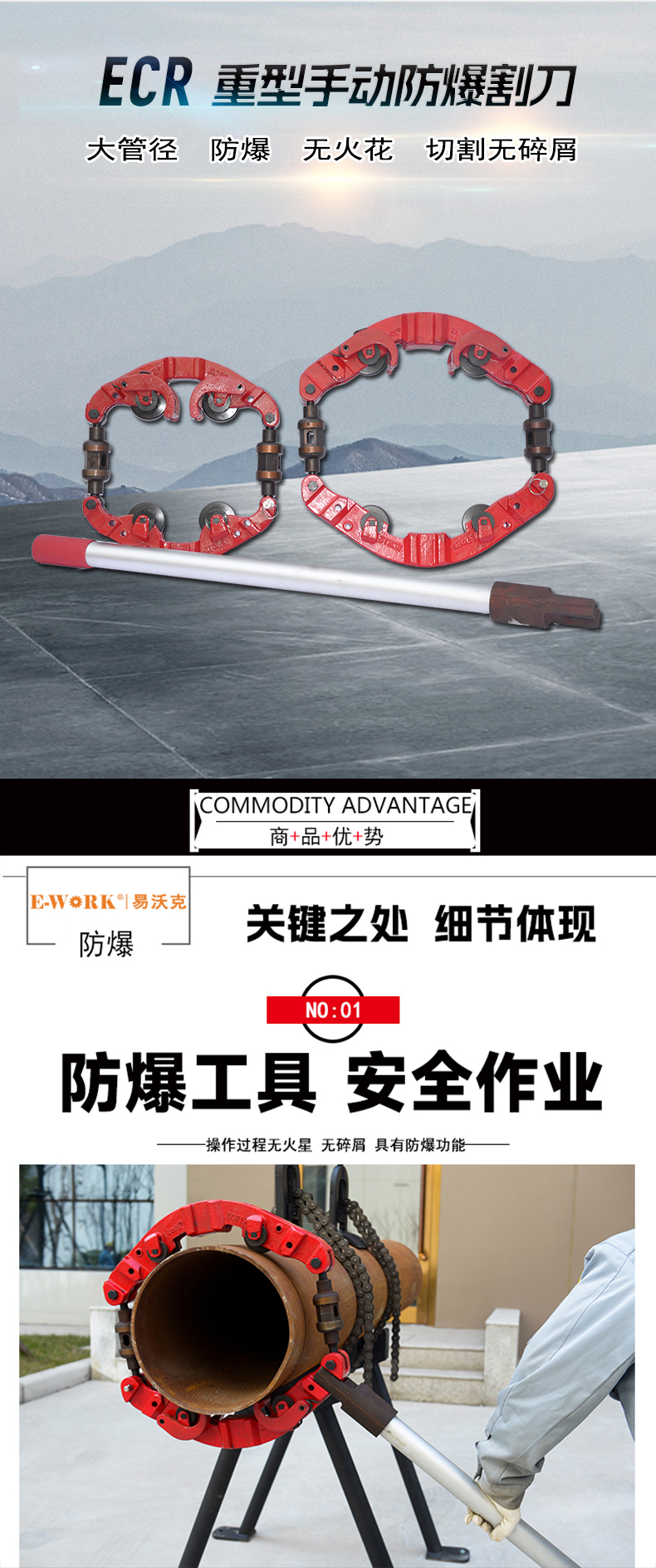 易沃克20寸旋轉式切管機重型管子割刀產(chǎn)品概述